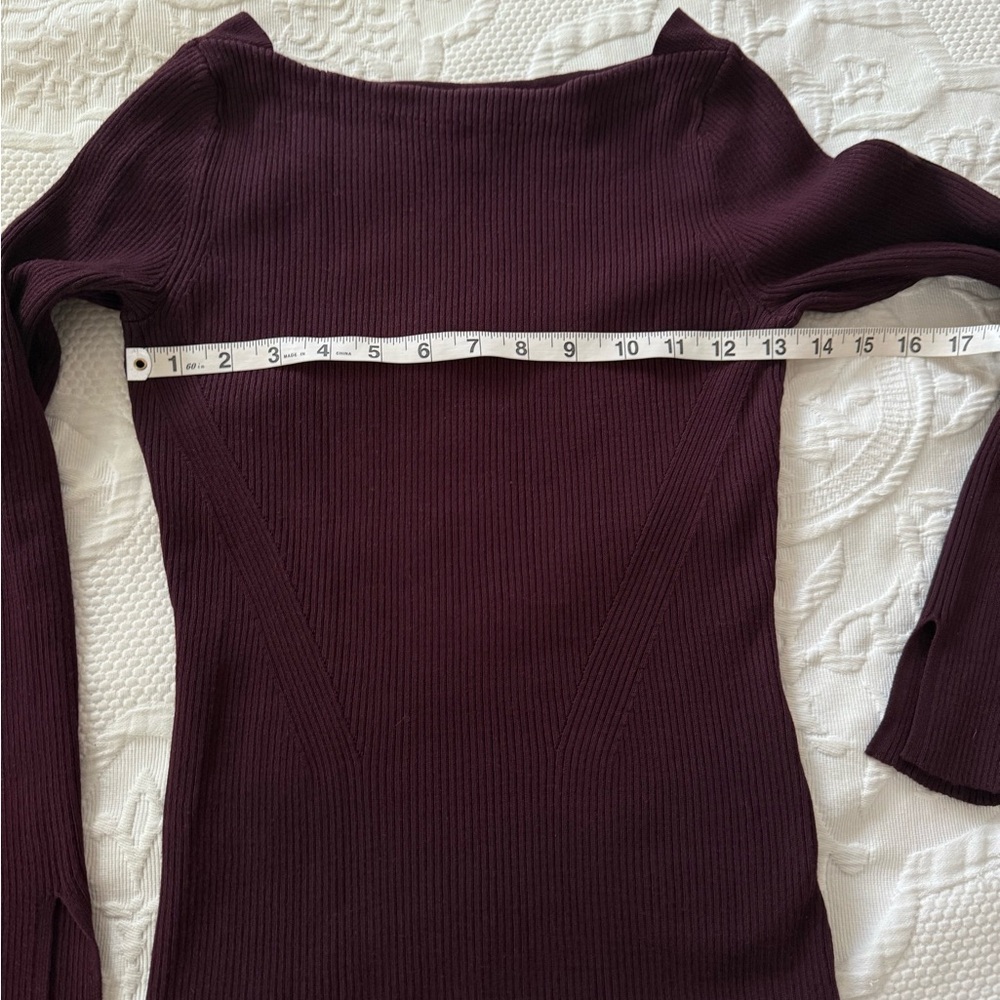 Cato Deep Burgundy Ribbed Boatneck Sweater - Picture 3 of 6